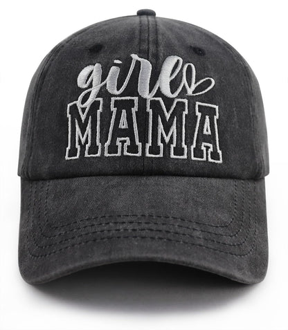 Girl Mama Gifts for Mom Funny Girl Mama EST 2024 Hat Adjustable Cotton Embroidered Best Mom Ever Baseball Cap Mothers Day Birthday Gifts for New Moms Pregnant Mother Mommy Wife Black