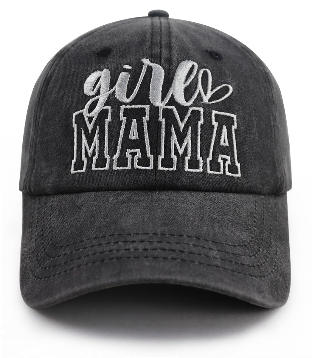 Girl Mama Gifts for Mom Funny Girl Mama EST 2024 Hat Adjustable Cotton Embroidered Best Mom Ever Baseball Cap Mothers Day Birthday Gifts for New Moms Pregnant Mother Mommy Wife Black